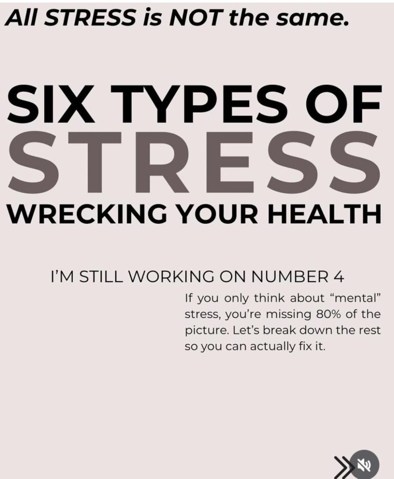 AII STRESS is NOT the same. SIX TYPES OF STRESS WRECKING YOUR HEALTH