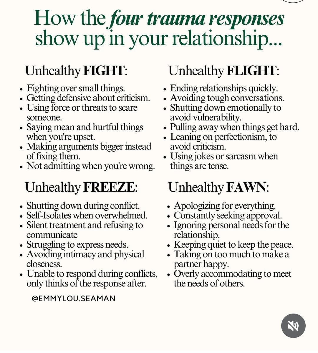 four trauma responses show up in your relationship