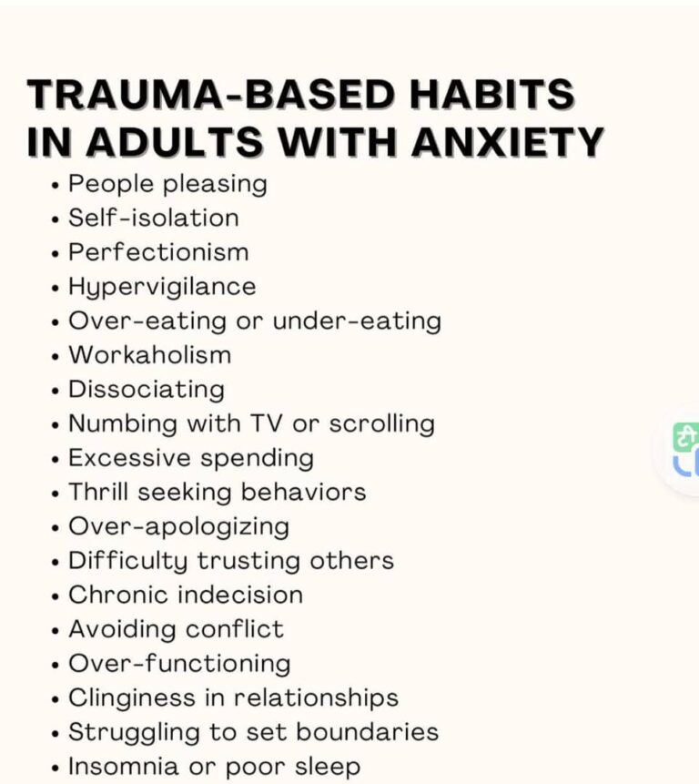 TRAUMA-BASED HABITS IN ADULTS WITH ANXIETY