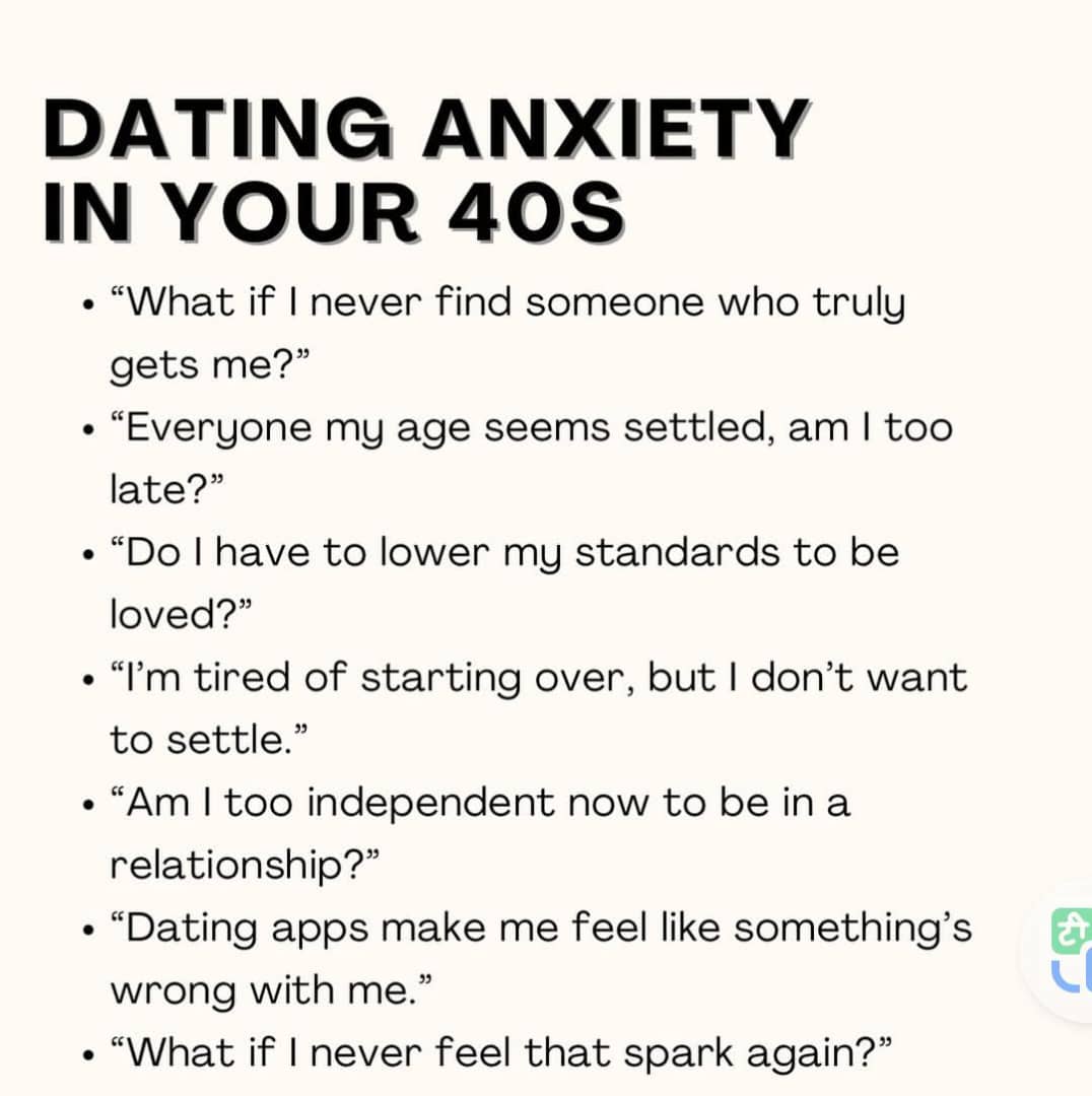 DATING ANXIETY IN YOUR 40S